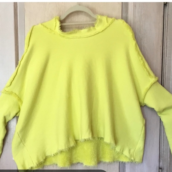 Free People Yellow Hooded Sweater - Picture 2 of 2